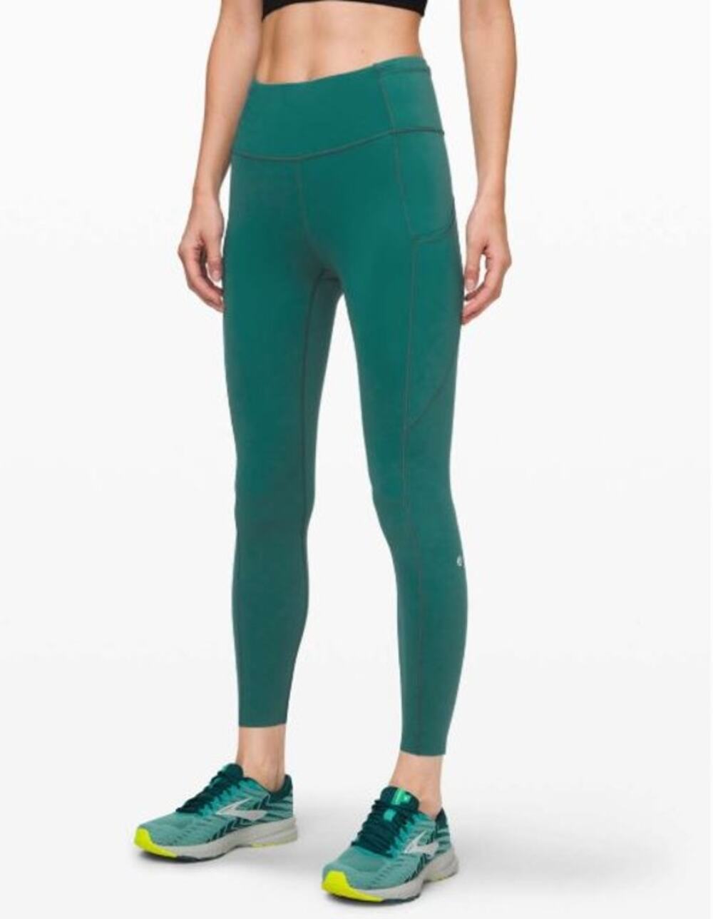 Lululemon Fast and Free Tight II 25" Leggings Nulux Laguna Green Teal 6 HighRise